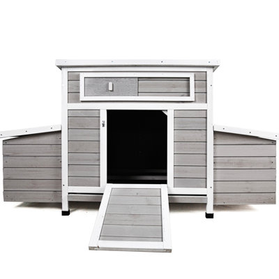 Poulailler d'extérieur en bois, cage à volaille avec 2 boîtes de nidification, couvre-pieds imperméables à partir de, fenêtre de ventilation avant, profondeur de produit de 58,68 po, grand poulailler extérieur de 33,92 po de largeur, pour,