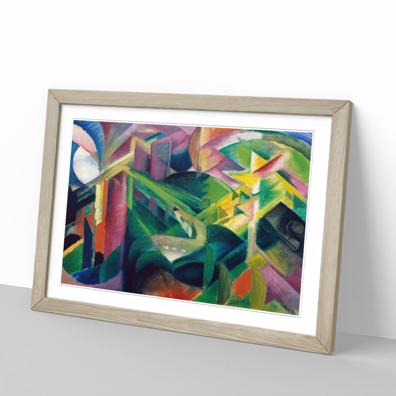 Deer in a Monastery Garden by Franz Marc - Picture Frame Painting, 27cm H x 36cm W x 2cm D, Oak Framed