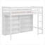 Lit mezzanine avec 8 tablettes de rangement ouvertes et échelle intégrée-72479346-72479347