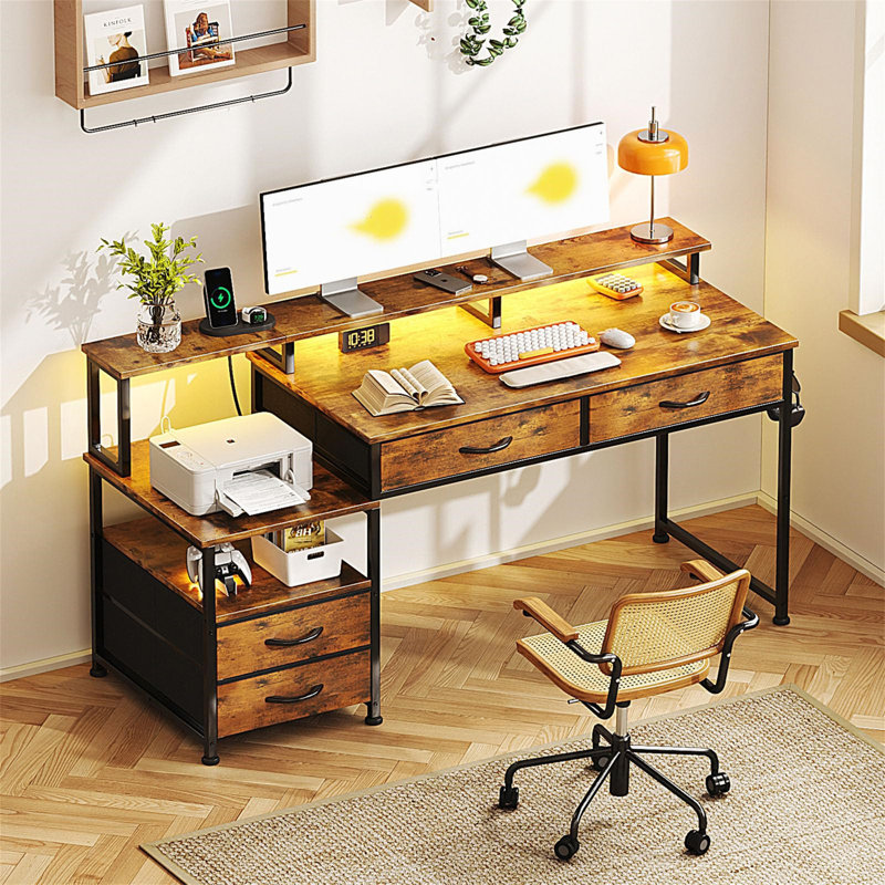 Metal Base Computer Desk