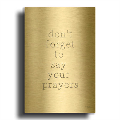 'Say Your Prayers' By Jaxn Blvd Gold Metal Wall Art, 24" x 36"