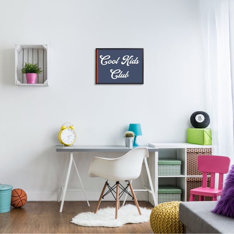 «Cool Kids Club», art audacieux, H 16 po x l 20 po x P 1,5 po, Giclée encadrée noir minuit