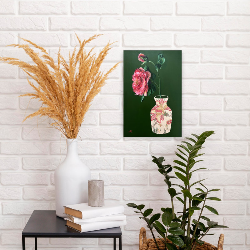 Art floral mural, H 18 po x l 12 po