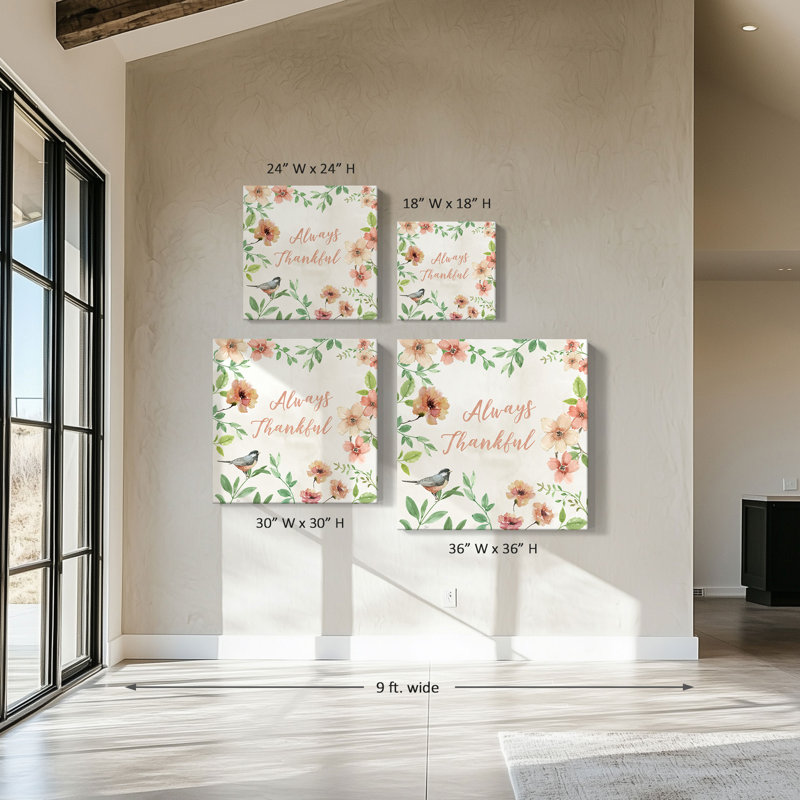 "Blush Garden I" par Nan, reproduction sur toile, H 18 po x l 18 po x P 1 po