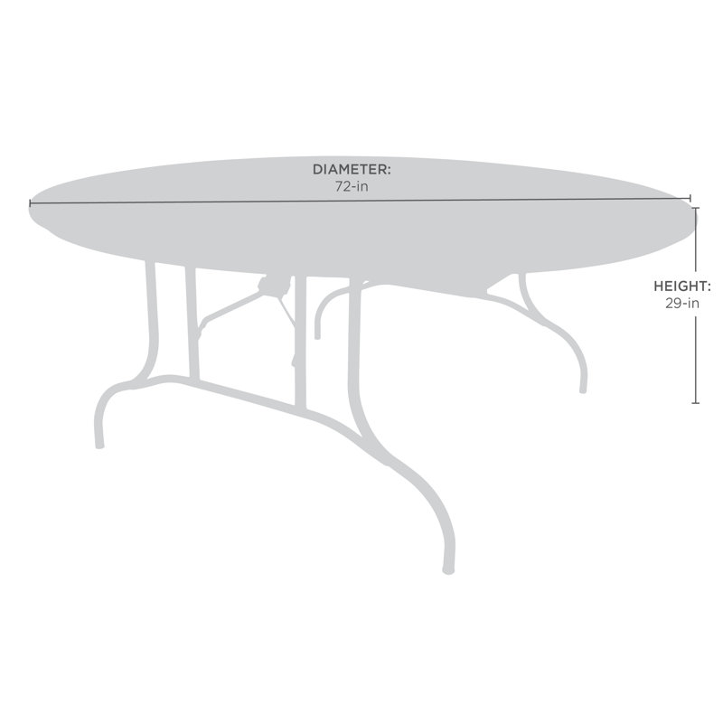 Table pliable circulaire 72 po, Gris