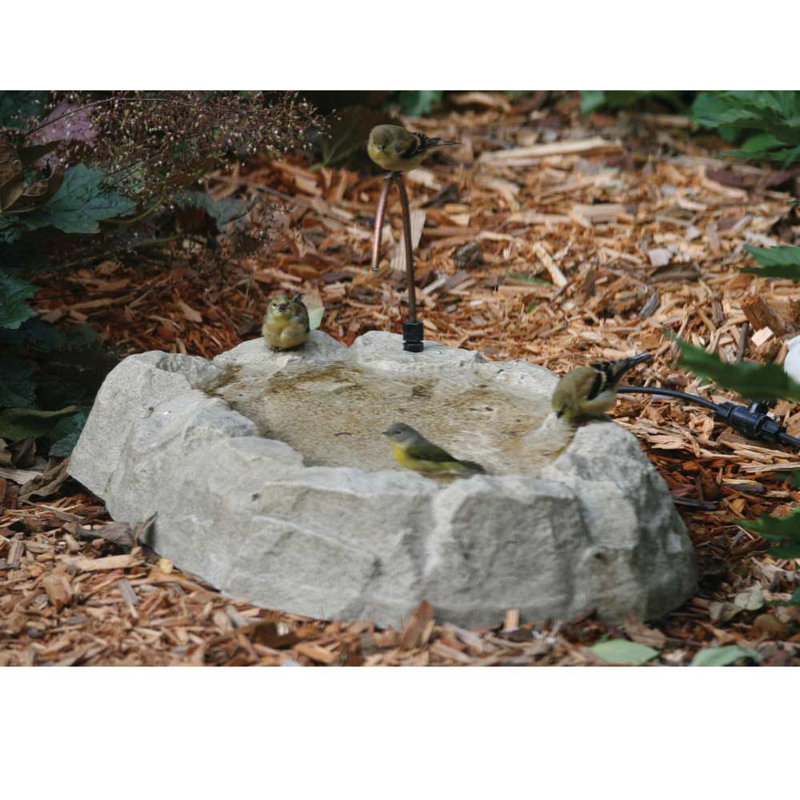 Rocky Mountain Tan Plastic Ground Level Bird Bath with Dripper