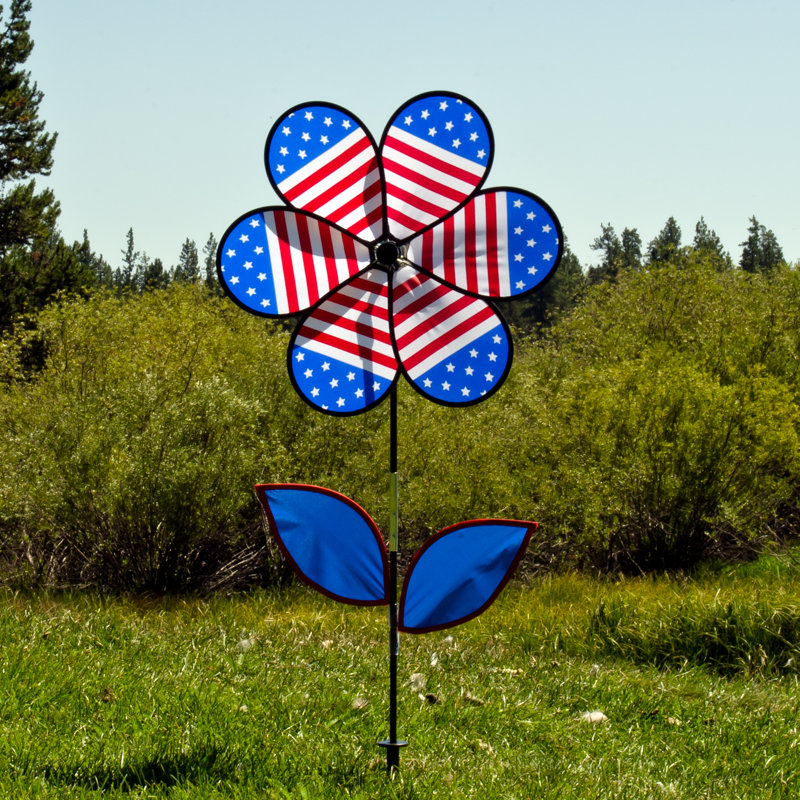 Fleur patriotique 19 "avec feuilles
