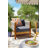 Solid Wood Outdoor Lounge Chair with Cushions
