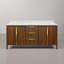 Meuble-lavabo double en marbre blanc Carrara de 72 po Klemenc
