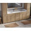 Meuble-lavabo double autoportant de 105 po avec deux armoires à linge hautes, comptoir en quartz de Carrare, 5 tiroirs-97176707