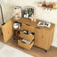 Buffet avec 3 tiroirs et 2 portes, cuisine de 47,2 po de couleur bois naturel et rangement pour cuisine apaisante, apparence, buffet