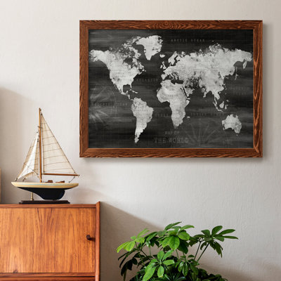 Carte du monde industriel - reproduction de cadre photo sur toile