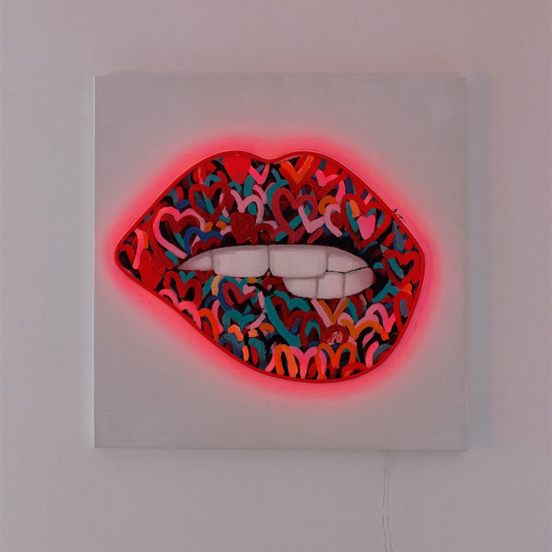 Peinture murale (néon à DEL) - Bouche