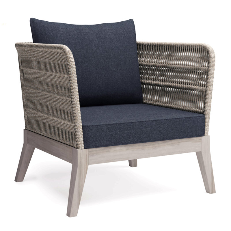 Chaise d'extérieur pour conversation - gris ardoise