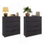 Ensemble de 2 commodes en wengé Arcadia - Mobilier de rangement moderne pour chambre à coucher-130066449