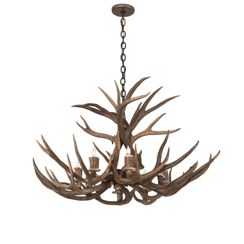Lustre spectaculaire et unique 8 lumières Antler Deer