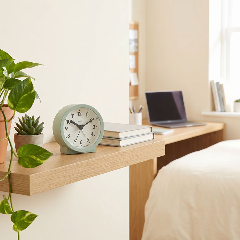 Acctim Gaby Small Analogue Contemporary Beside Alarm Clock, Cool Mint