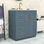 Meuble-lavabo 3 tiroirs avec lavabo en céramique et armoire à fermeture en douceur Modern-1198573371
