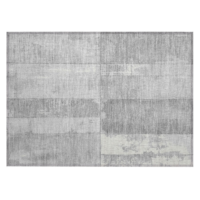 Machine Washable Indoor/Outdoor Xhevrie Gray Rug, Rectangle 1'8" x 2'6" 