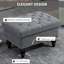 Rangement en lin gris de 25 po avec dessus à boutons et couvercle amovible, banc de repose-pieds confortable pour le salon, siège de pièce à garniture cloutée avec pieds en bois,
