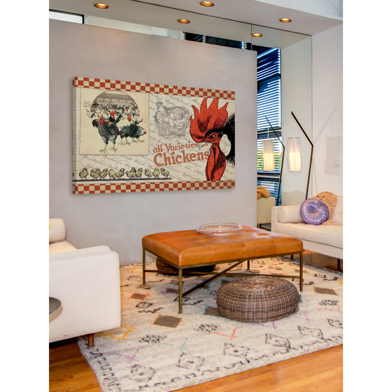 Check Chicken - Wrapped Canvas Print, 30 cm H x 45 cm W