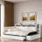 Upholstery Daybed With Storage Footstool, Shelves, Trundle, Usb Charging And Led Light-549432244-549432246