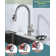 ARCORA Single Handle Stainless Steel Pull-Down Kitchen Faucet with Deckplate and Glass Rinser Combo