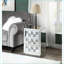 Table basse avec miroir et faux diamants - Accent de luxe en bois composite avec 3 tiroirs de rangement
