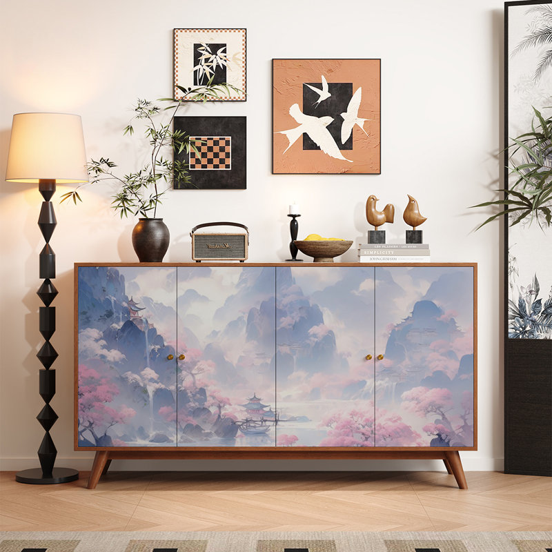 Buffet en bois massif de style chinois