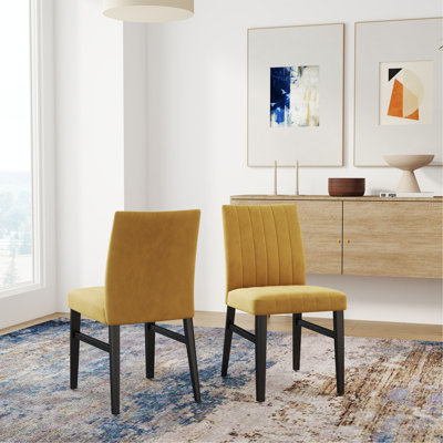 Edo 5-Piece Dining Set, Round Trestle Table and 4 Upholstered Chairs