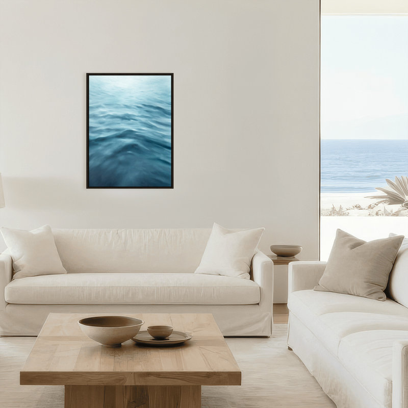 Coastal Retreat  Underwater Clouds XXI - Floater Frame Print on Canvas, 40" H x 30" W x 2.375" D, Framed Canvas, Black