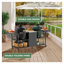 Chariot de barbecue extérieur double pour grandes cuisinières en céramique avec surface de préparation en acier inoxydable, noir et argent