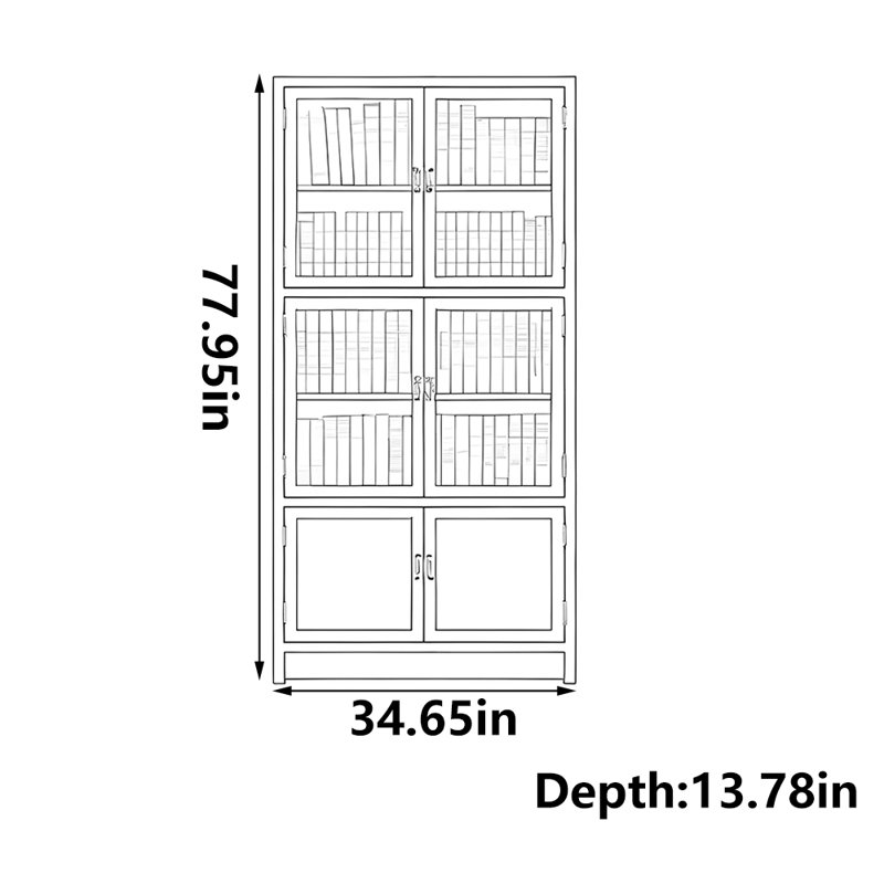 Arabelle, (4 Shelves) 77.95" H x 34.65" W x 13.78" D