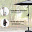 Parasol de patio de 7,5 pi avec bloc et fonction imperméable, système de manivelle Easy Tilt pour table d'extérieur, 6 nervures solides pour le jardin, la terrasse, la cour arrière, matériau de protection gris piscine, manivelle lisse, robuste