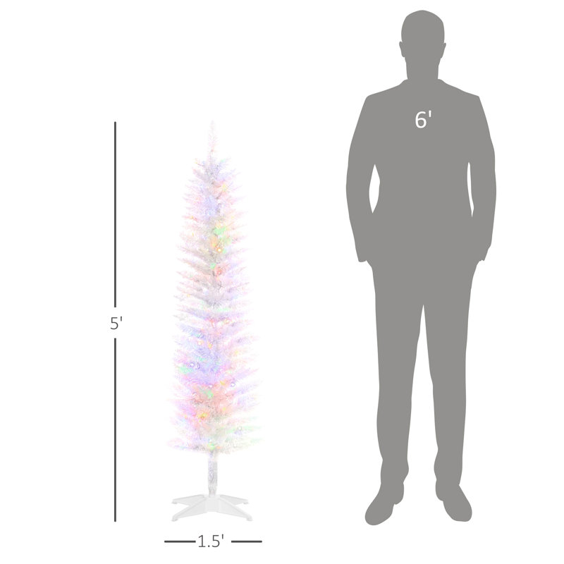 Décoration de Noël festive à l'intérieur, arbre de Noël artificiel au crayon avec branches colorées, lumières à DEL colorées