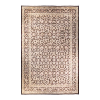 Hand Knotted Wool Traditional Hayner Brown Area Rug 11' 10"" x 18' 5 -  The Twillery Co.Â®, 21AC401FE2834224A29FA3670EC424E3