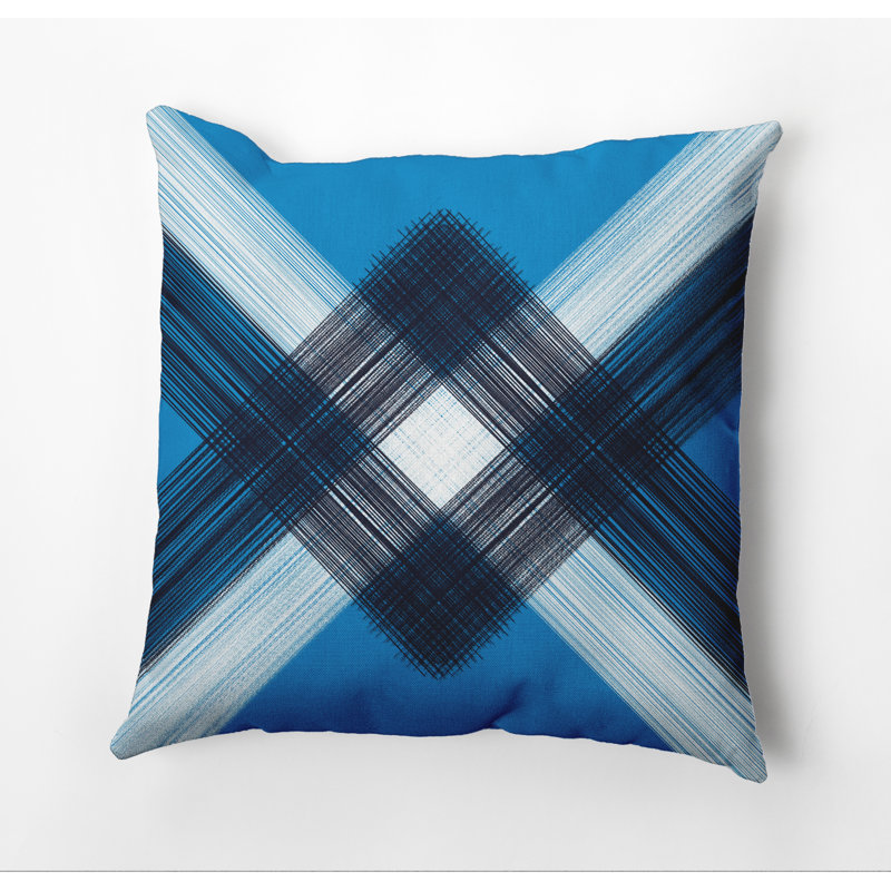 Housse de coussin carrée d’extérieur String art, 20 po x 20 po, Bleu