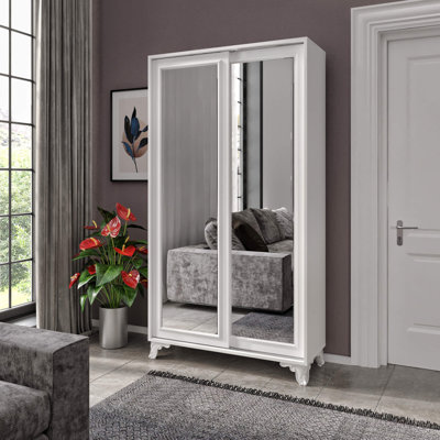 Nebras 2 Door Solid + Manufactured Wood Wardrobe