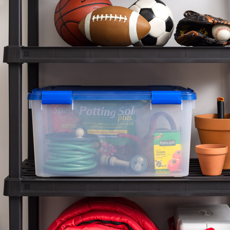 IRIS Weatherproof Clear Plastic Storage Tote, 40.5 quart
