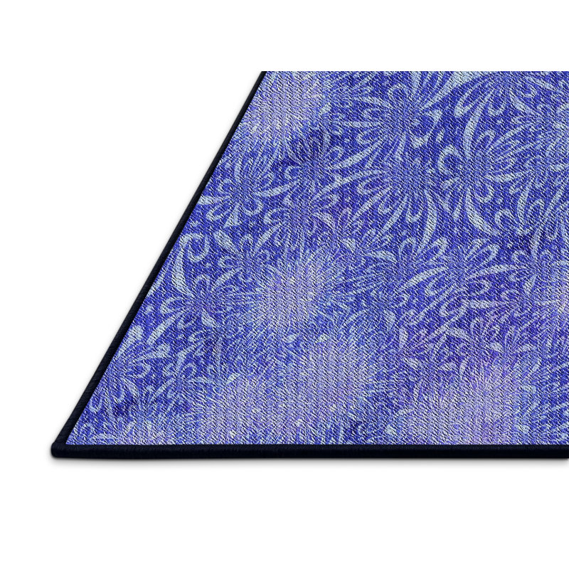 Tapis mauve à motif floral Melifonwu, Rectangle 5 pi x 7 pi