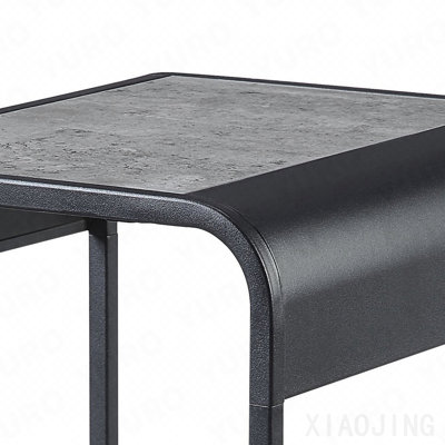 Concrete Grey And Black 1-Shelf End Table