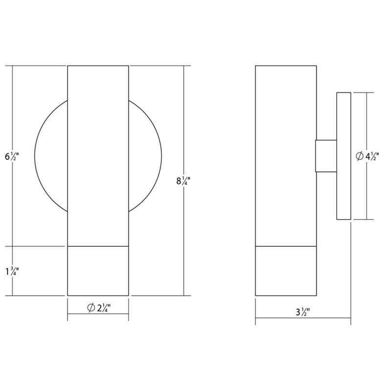 ALC 1 - Light LED Armed Sconce, 8.25" H x 2" W x 3.5" D