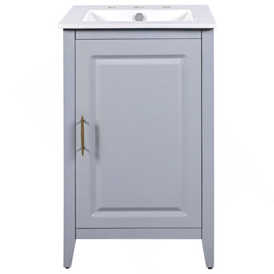 20.3" Bathroom Vanity With Sink, Functional Drawer, Door Shelf, Soft-Closing Door