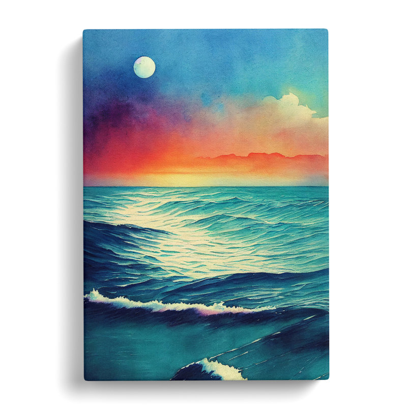 Watercolour Seascape Vol.1 - Wrapped Canvas, 50cm H x 35cm W x 3cm D