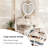 31.5"Light Luxury Compact Solid Wood Vanity Desk with Heart-shaped Mirror