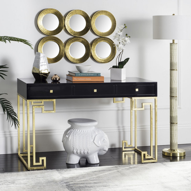 Hamlig Writing Desk, Black Lacquer