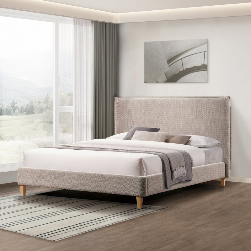 Modern Bed, Vireo Upholstered Platform Bed