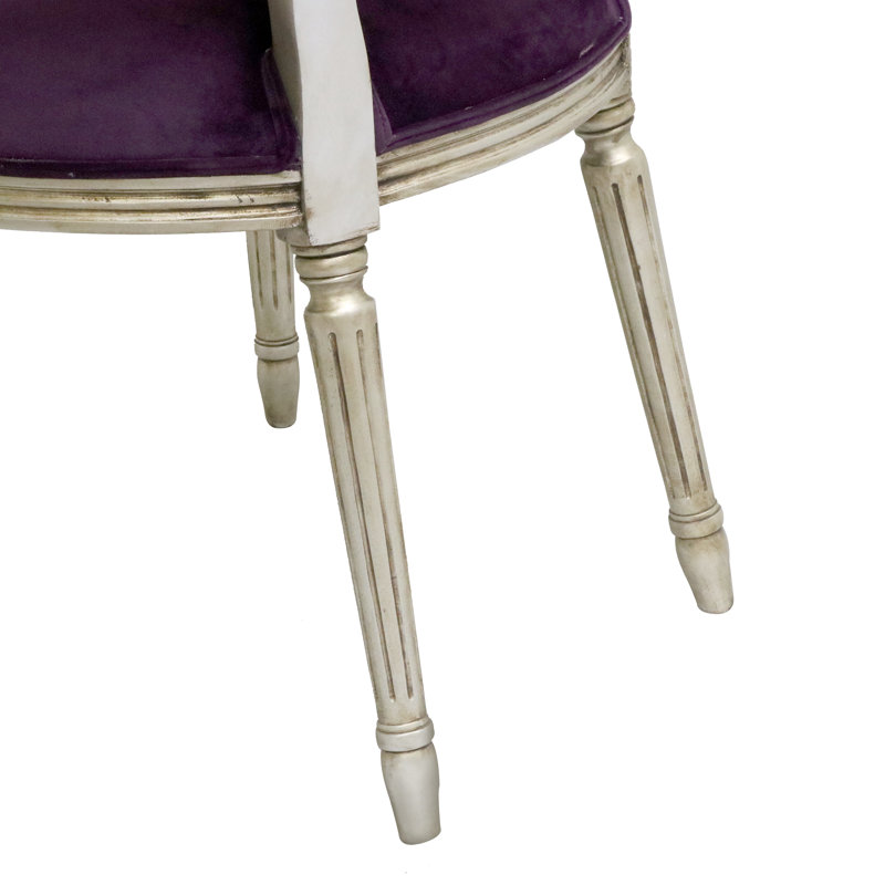 Chaise Louis Louis, Argent argent, Polyester mauve