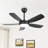 Modern 42" Black 5-Blade Dimmable Ceiling Fan with Lights And Remote Control, Quick-Install Blades, Easy Installation, 3CCT LED Lights, 6 Reversibles DC Motor, Timer, 4"/10" Downrods