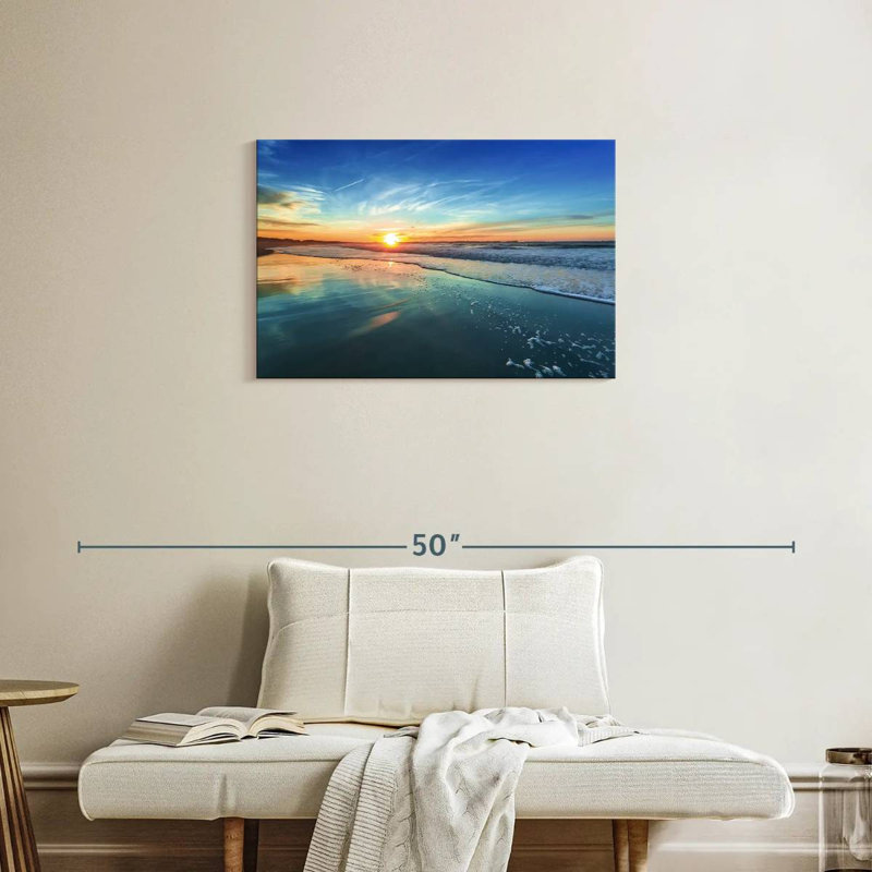 Gillard, soleil sur la plage, horizon, H 20 po x l 30 po